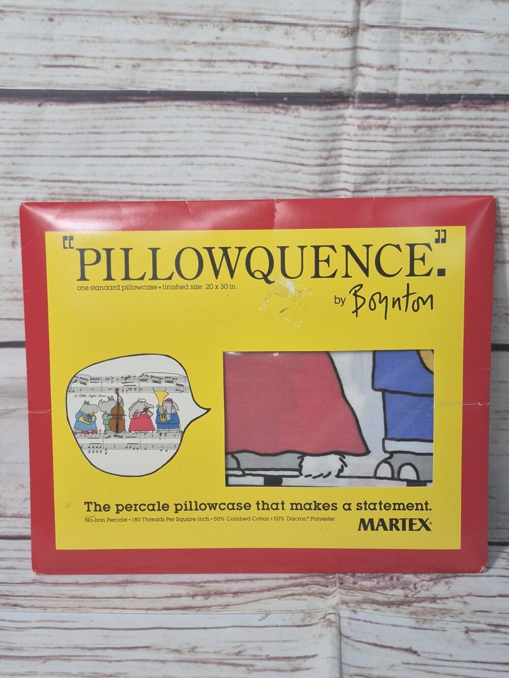 NEW Sandra Boynton Night Music Pillowquence 1989 Percale Pillowcase Martex 20x30